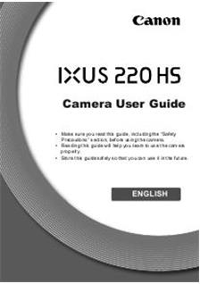 Canon Digital Ixus 220 HS manual. Camera Instructions.